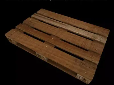 Wooden pallet - europalette Free low-poly 3D model