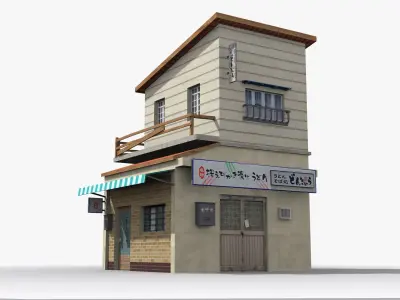 Japanese House x9 Low-poly 3D model