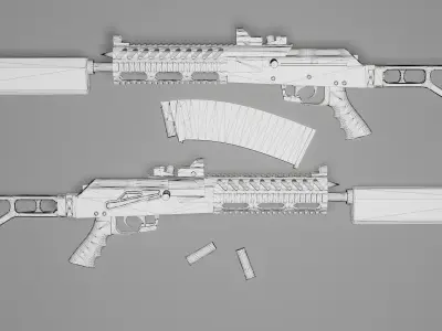 SAIGA 12 CUSTOM Low-poly 3D model