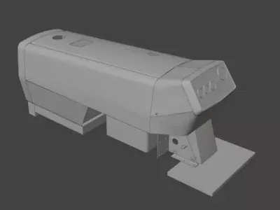 Massey Ferguson Tractor Front Engine Side Exterior Body Free 3D model