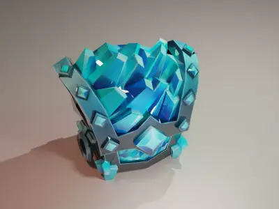 LowPoly Old chests packs models Low-poly 3D model