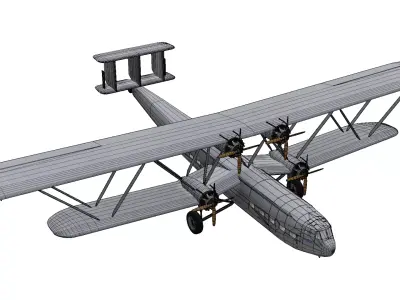 Handley Page HP42 Low-poly 3D model