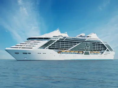 Futuristic Cruiseship Celestial Spire Low-poly 3D model