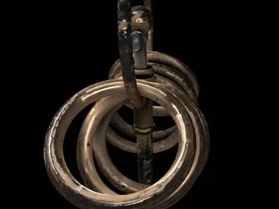 Khakkhara with rings Low-poly 3D model