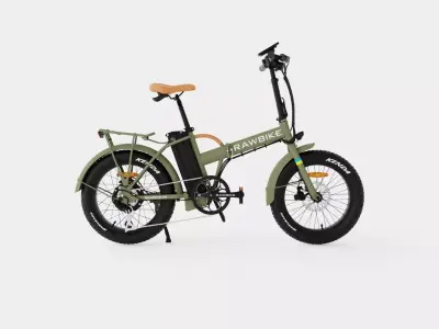 Matte Green Bike Low-poly 3D model