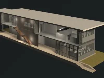 Office in section cut 25-11 3D model