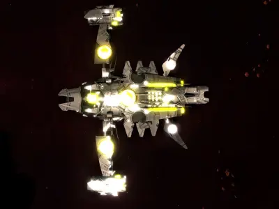 Kings - Heavy Fighter Ship - Updated Low-poly 3D model