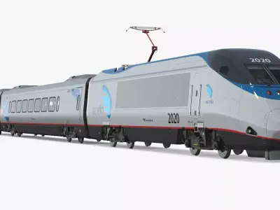 Amtrak Acela High-Speed Train 3D model