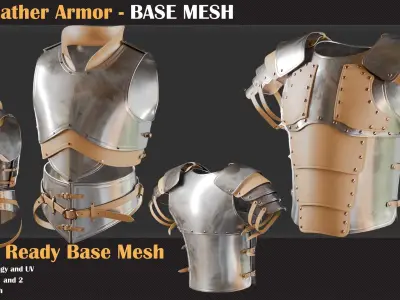 20 Leather Armor BASE MESH - VOL 15   3D model