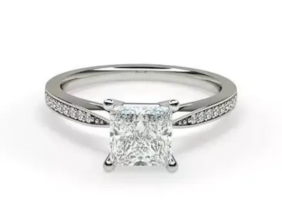 Princess Cut Diamond Ring 23 3D print model