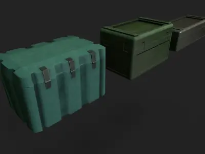 Military Boxes Low-poly 3D model buy