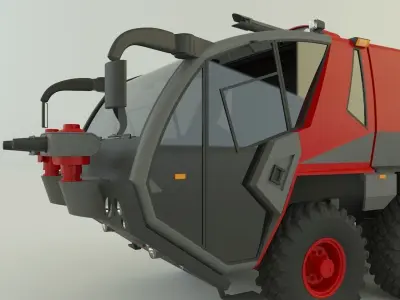 airport fire truck 3D model