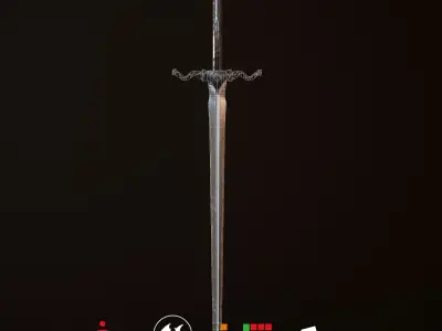 HIE Game Ready Sword D180227 Low-poly 3D model
