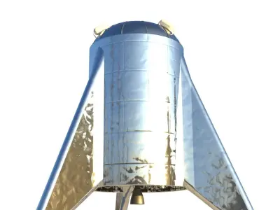 Starhopper and Starship Prototype Low-poly 3D model