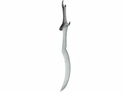 Curved sword 14 3D model