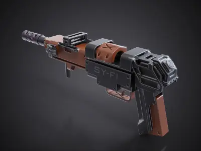 Sci Fi Pistol Low-poly 3D model purchase