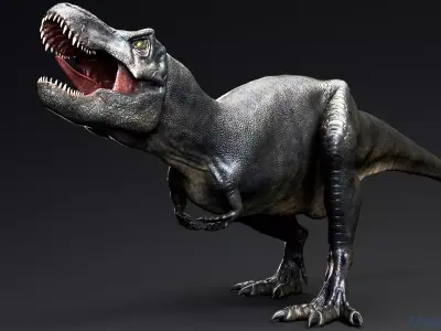 Dinosaur Sub-Adult TRex Model Unreal Engine Project Low-poly 3D model