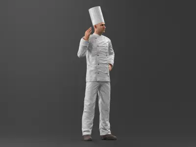 Professional Chef Character in Pose 3D model