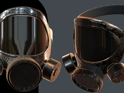 Gas mask helmet 3d model scifi Low-poly  Low-poly 3D model purchase