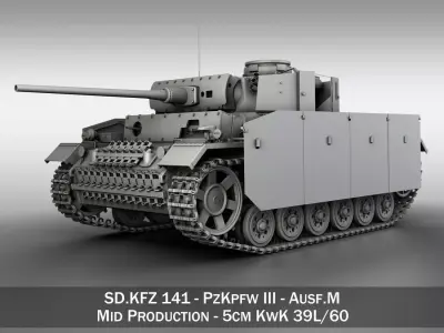PzKpfw III - Panzer 3 -  Ausf M  3D model