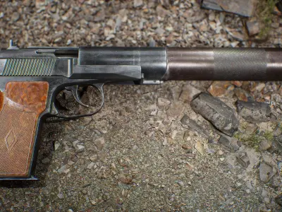 PB Makarov Pistol Low-poly 3D model