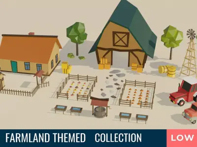 Farmland  Themed LOW POLY Collection Low-poly 3D model