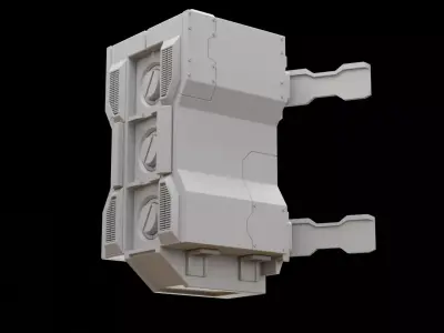 Mecha hard surface missile launcher 3D model