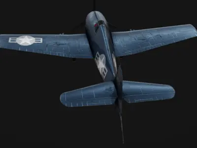 Grumman F6F Hellcat Low-poly 3D model