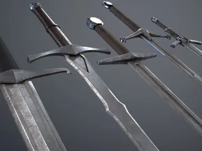 Medieval Modular Swords pack Low-poly 3D model