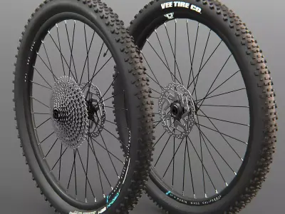 MTB Wheels   Low-poly 3D model