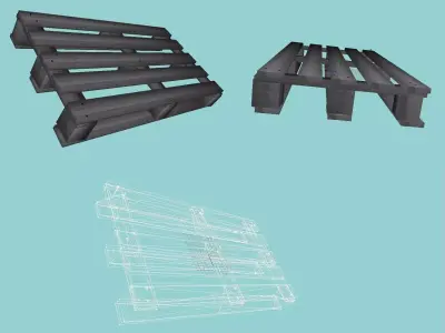 Pallet set of wooden pallets Free low-poly 3D model