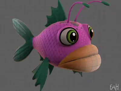 Fish V08 Low-poly 3D model