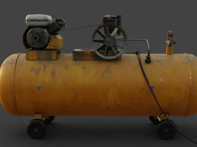 Air compressor machine Low-poly 3D model