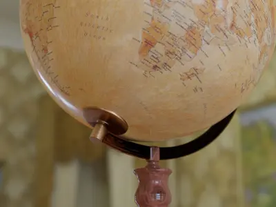 High poly globe model sphere lamp 3D model
