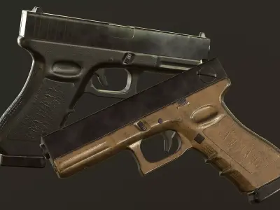 Glock 18 PBR Low-poly 3D model