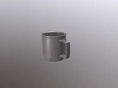 Steel cup Free low-poly 3D model
