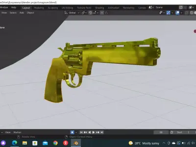 magnum gold revolver 3D model