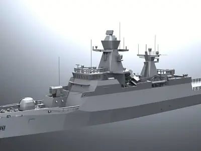 GERMAN  K-130 BRAUNSCHWEIG CLASS CORVETTE 3D PRINT READY  3D print model