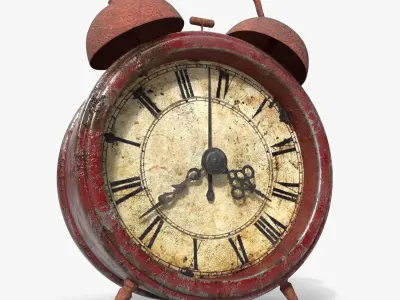 Realistic alarm vintage clock Low-poly 3D model