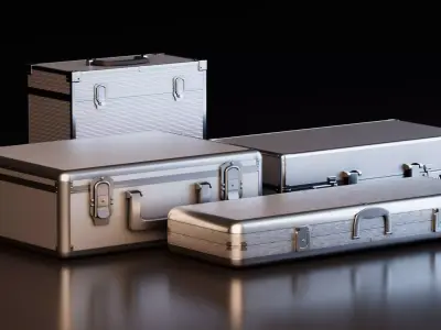 Industrial Metal Storage Cases Collection 3D model