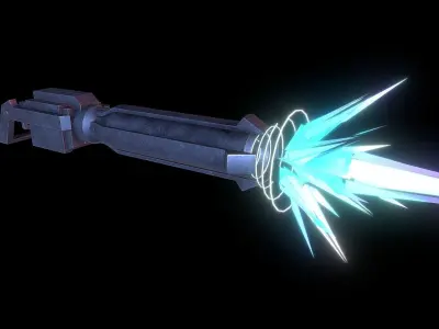 Rock Cannon Low-poly 3D model