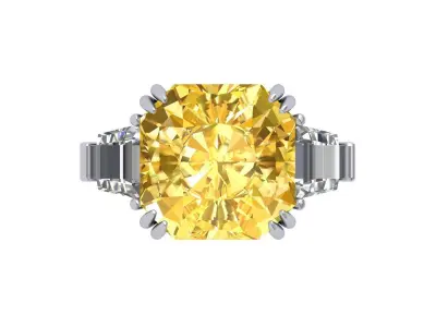 Radiant 3 Stone Ring 3D print model