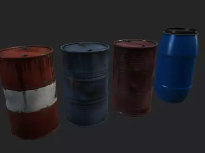 Barrels Low-poly 3D model