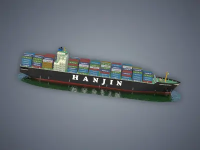 Cargo Ship Hanjin Low-poly 3D model