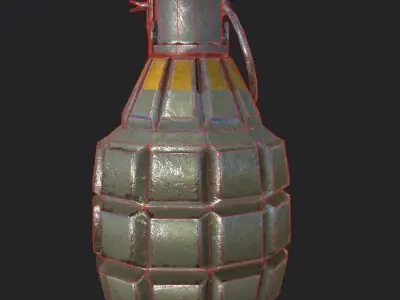 Hand Grenade Low-poly 3D model buy