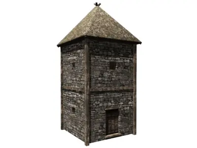 Medieval building pack Low-poly 3D model