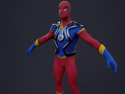 Spider-Man superhero Low-poly 3D model
