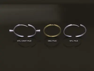 Earring Hoop LARGE SIZE 22mm Inside Diameter 3D print model