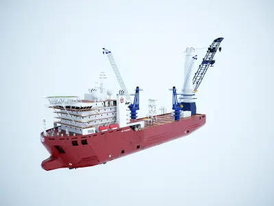 Crane Ship Used 3D model