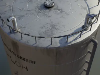 Large industrial ammonia storage tank 3D model
